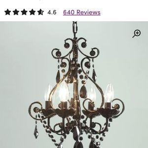 Black goth gothic chandelier holds 4 lights BNIB